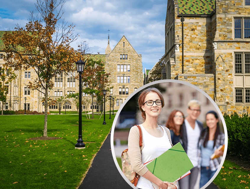 Students on a college campus