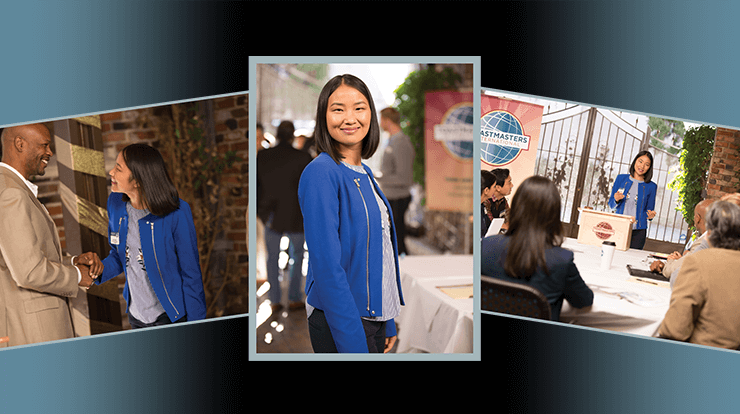 Woman smiling in blue jacket