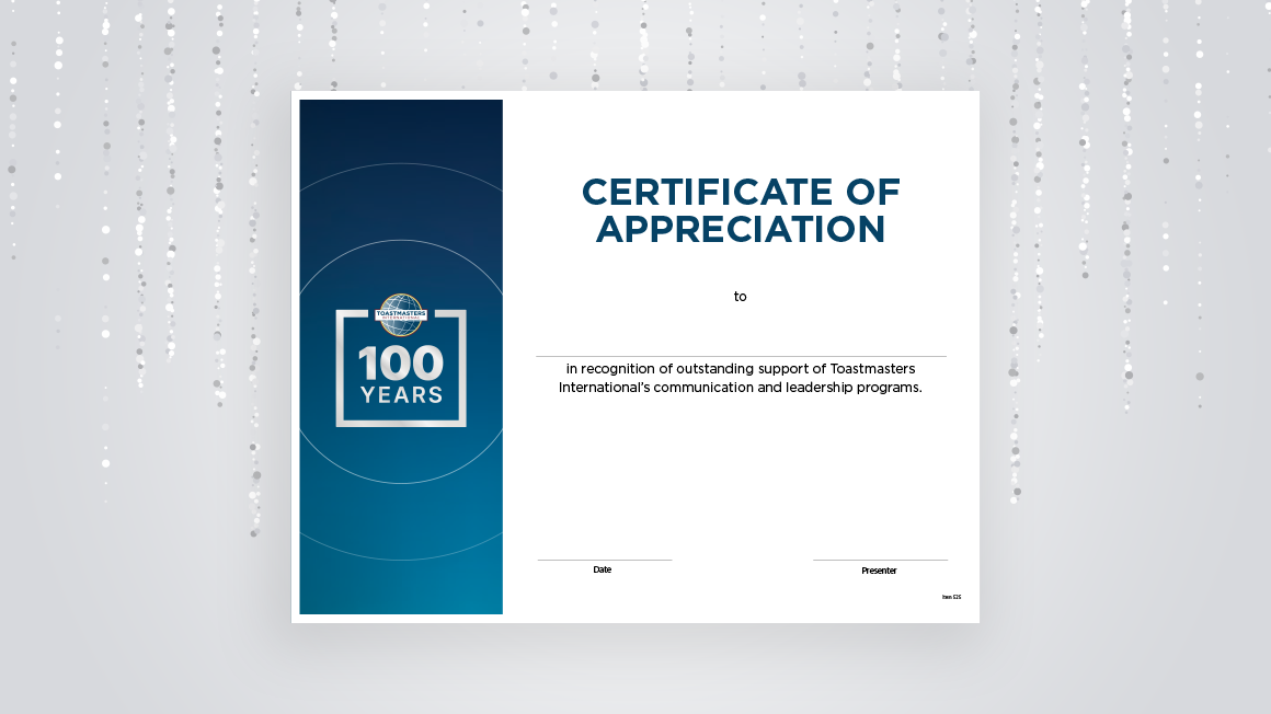 Certificate of Appreciation