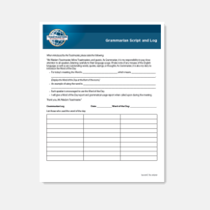 Grammarian Script and Log