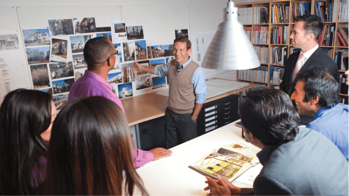 A man presenting at work